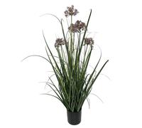 Leaf Design UK Realistic Artificial Plant with Pot, 95cm Flowering Grass, 95