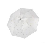 95cm Windproof Feather Pattern Umbrella, Automatic Open/Close for Sun and Rain Protection, Lightweight (Manual-White)