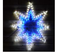 95cm x 70cm Blue & White LED Star Rope Light Silhouette Christmas Decoration Samuel Alexander Blue One Size