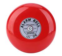 95dB Fire Alarm Bell, 6inch Stainless Steel DC 12V/24V Electric Security Alarm Bell Round Ringing Bell Metal Loud Doorbell, for School Home Factory and Industrial (DC12V)