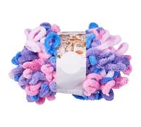95G/Skein Soft Loop Yarn Polyester Chenille Puffy Yarn Colorful Chunky Finger Knitting Loopy Blanket Yarns for DIY Hand Woven Knitting Crafts Supplies- No Needles or Hooks - Pink Blue