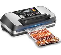 95kpa Vacuum Sealer Machine, Commercial Full Automatic Food Sealer, Food Vacuum Sealing Machine with Cutter, 10 Pre-cut Bags & Bag Rolls and Accessory Hose, Fully Starter Kits, Black