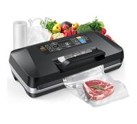 95KPa Vacuum Sealer Machine for food,Full Automatic with Double 12mm Heat Seal, 10in 1 Modes, Built in Cutter & Bag Storage, Includes 1 Roll and 10pcs Pre cut Bags