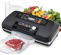 95kpa Vacuum Sealer Machine, Updated 2025 Commercial Fully Automatic Food Sealer, 10-in-1 Functions & Powerful Sealing System with Double Heat Seal, Easy-Lock Handle, Built-in Cutter and Bag Storage