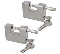 95mm Heavy Duty Padlock Lock for Steel Shutters Warehouse Containers 5 Keys 2pk