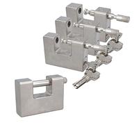 95mm Heavy Duty Padlock Lock for Steel Shutters Warehouse Containers 5 Keys 4pk
