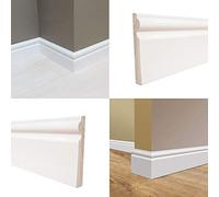 95mm Plastic Skirting Board - Ogee/Torus Architrave Trim - 2m Lengths x1
