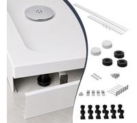 95mm PVC Shower Tray Riser Kit 1720x720mm Plinth & Support Legs | Durable PVC riser kit with adjustable legs for rectangle Trays, provides easy plumbing access for bathroom renovations