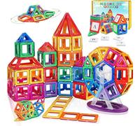 95PCS Magnetic Tiles Building Blocks Learning Toys Gifts for 3 4 5 6 Year Old Kids Boys Girls Toddler Construction with Ferris Wheel/Number Resources Games Toddlers Age 7 8 9 Christmas Birthday Gifts