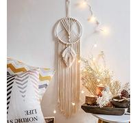 95sCloud Tapestry Moon Macrame Wall Hanging Handmade Woven Bohemian Tapestry Geometric Pattern Art Wall Decor for Living Room Bedroom Door Curtain Tapestry Decoration