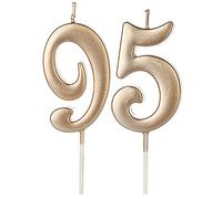 95th & 59th Number Birthday Candles for Cake Topper, Number 95 59 Glitter Premium Candle Party Anniversary Celebration Decoration for Kids Women or Men, Champagne Gold