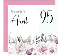 95th Aunt Birthday Card Floral Elegant Best Auntie's Birthday Card for 95 Year old Ninety Five, Ninety Fifth