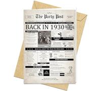 95th Birthday Card Happy Bday Jumbo Card for Men or Women Born In 1930 Big Funny Gifts for Dads or Moms Touring 95 Years Old. Vintage Party Decor Gift Ideas For Husband Wife. Retro Greeting Cards