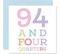 95th Birthday Cards for Women and Men, 94 and four quarters