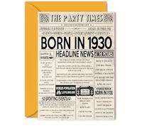 95th Birthday Cards for Women Men - Born In 1930 Newspaper - Happy 95 Birthday Card for Grandma Grandad Nan Vintage Retro Back In 1930, 5x7 Inch Bday Greeting Cards