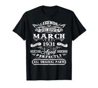 95th Birthday Gift Legend Born in March 1931 95 Yrs Old T-Shirt