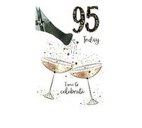 95th Birthday Greeting Card Hand-Finished Champagne Range Cards JGS659
