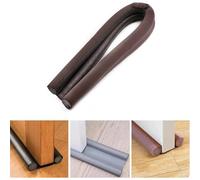95x10 cm Waterproof Door Seal Strip Draught Excluder Stopper Door Bottom Guard Double Silicone Rubber Seal Dustproof Soundproof(Brown)