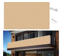 95x950 cm UV Protection Outdoor Balcony Shade Net Sand Yellow Ideal for Patio and Deck Privacy Coverage Weather-Resistant and