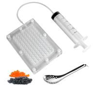 96 Caviar Balls Maker - Molecular Gastronomy Kit with Caviar Box, Syringe, Tube, and Spoon