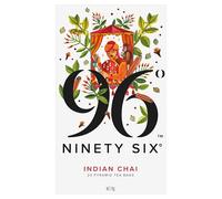 96° Indian Chai - 20 Pyramid Tea Bags, Invigorating, Aromatic & Warming Black Tea with Chopped Spices, Sugar Free, Individually Wrapped Recyclable Envelopes, Plant-Based Tea Bags with No Microplastics