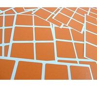 96 Labels, 26mm 1 inch Square, Dark Orange, Colour Code Stickers, Self-Adhesive Sticky Coloured Squares