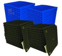 96 Pack Black/BLUE 12 "X 12 "X1" Acoustic Panels Studio Soundproofing Foam Wedge Tiles,