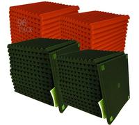 96 Pack Black/RED 12 "X 12 "X1" Acoustic Panels Studio Soundproofing Foam Wedge Tiles,
