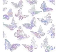 96 Pcs 3D Butterfly Wall Stickers, Hollow Carved Butterfly Wall Decor Decals, 3 Sizes & 4 Styles Removable DIY Butterfly Decorations for Girls Bedroom, Nursery, Wedding, Party and Cake Decor