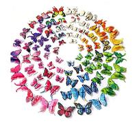 96 Pcs 3D Colorful Butterfly Wall Stickers,Removable Mural Stickers,DIY Decor, Home Decoration for Bedroom/Livingroom/Bathroom,Kids/Girl/Baby Bedroom Decor,Wedding/Birthday Party/Party Decor.