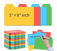 96 Pcs 5x8 Index Cards Dividers With Blank Tabs - Color Note Cards for Studying, Working, Office, School, Business, Home
