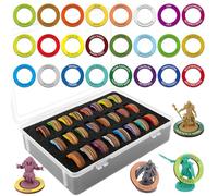 96 PCS DND Condition Rings, AHIER Wooden DND Miniatures Condition Markers Rings in 24 Different Status & Colors D&D Accessories Tokens for RPG Dungeons and Dragons Starter Set
