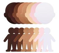 96 Pcs Multicultural Face People Cutouts 5.5 Inch Paper Face People Die Cuts Assorted Skin Colors Paper Cut-outs for DIY Papers Dolls Classroom Crafts Projects