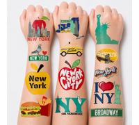 96 PCS NYC Temporary Tattoos for Kids - Pre-Cut NYC Cityscape