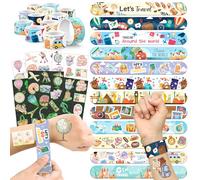 96 PCS Travel Party Favors Set - 72 Pre-Cut Temporary Tattoos & 24 Slap Bracelets for Kids, Fun Travel-Themed Birthday Party Supplies, Classroom Rewards & Adventure Celebration Decorations