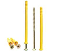 96 Pcs Wall Plugs for Brick,48 x M4*100 Masonry Self Tapping Screws,48 x M6*100 Expansion Pipe Anchor Bolts,Raw Plugs for Brick Wall,Heavy Duty Wood Screws and Wall Plug Kit for Concrete Drywall