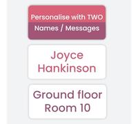 96 Personalised Stick-On Name Labels for Adults - Purple & Plum Text on White - Waterproof, Durable Labels for Clothing & Personal Items - Ideal for Care Homes, Nursing Homes & Hospitals (SFP)