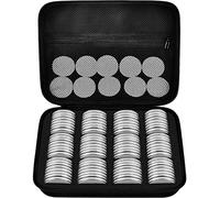 96 Pieces 46mm Coin Capsules, with Foam Gasket and Plastic Storage Organizer Box, 6 Sizes (20/25/27/30/38/46mm) Coins Collector Case Holder for Coin Collection Supplies(White Capsule)