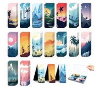 96 Pieces Magnetic Bookmarks Magnet Page Markers - Book Marks for Reading Women & Men with Storage Boxes - Cute Magnet Bookmark Clips for Reading Pleasure（Coconut Trees）