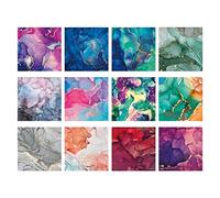96 Sheets Marbled Scrapbook Paper Pad, 6x6 Inch Single-Sided Colorful Marbled Water Wave Foldable Pattern Cardstock Paper Scrapbooking for DIY Decorative Card Making Photo Album Decoration