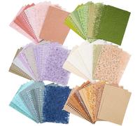 96 Sheets Textured Scrapbook Paper and Mesh Fabric Assorted Set - 6 Pack Mixed Special Paper for Scrapbooking Planner Bullet Junk Journal Supplies Mixed Media Collage Card Embellishments 3.9x5.5 Inch
