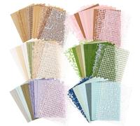 96 Sheets Textured Scrapbook Paper Set and Lace Fabric Assorted Set 6 Styles Journal Paper Making Collage Scrapbook Journal 5.4 x 3.9 Inch(Colour)