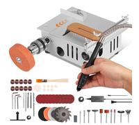 96 Watt Dual Motor Mini Table Power Cutter, Portable Precision Hobbyist Table Saw for Woodworking, 16mm Depth of Cut, Adjustable Speed and Angle