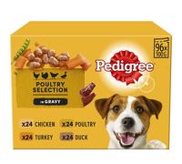 48 x Pedigree Adult Dog Pouches Wet Food Mixed Varieties In Gravy 100g
