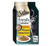 96 x 50g Sheba Fresh Cuisine Taste of Rome Cat Pouches Mixed Selection in Gravy