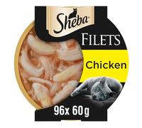 96 x 60g Sheba Fillets Adult Wet Cat Food Trays Chicken in Gravy