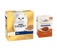 96 x 85g Gourmet Gold Wet Cat Food + 24 x 45g Soup Royale Gourmet Wet Cat Food Free! * - Senior Ocean Fish & Salmon Pâté Recipes Mega Pack (96 x 85g) + Soup Royale Fish Selection (Salmon, Plaice, Cod)