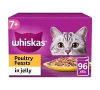 96 x 85g Whiskas 7+ Poultry Feasts in Jelly Wet Senior Cat Food