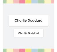 96 x Personalised Stick-On Waterproof Washable Name Labels Pack of 2 Sizes for Clothes, Water Bottles, School Uniform, Equipment, Shoes, School, Nursery, Day Care - White (SFP)