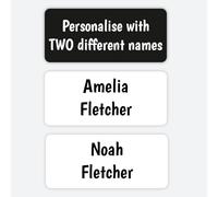 96 x White Premium Name Labels with Revolutionary Stay-Put Technology - 2 Names- use for Clothes, Equipment, School Uniform, No Iron (SFP)